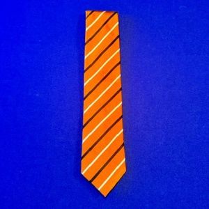 Ermenegildo Zegna Orange White And Black Mens Tie 56" Length 3" Wide